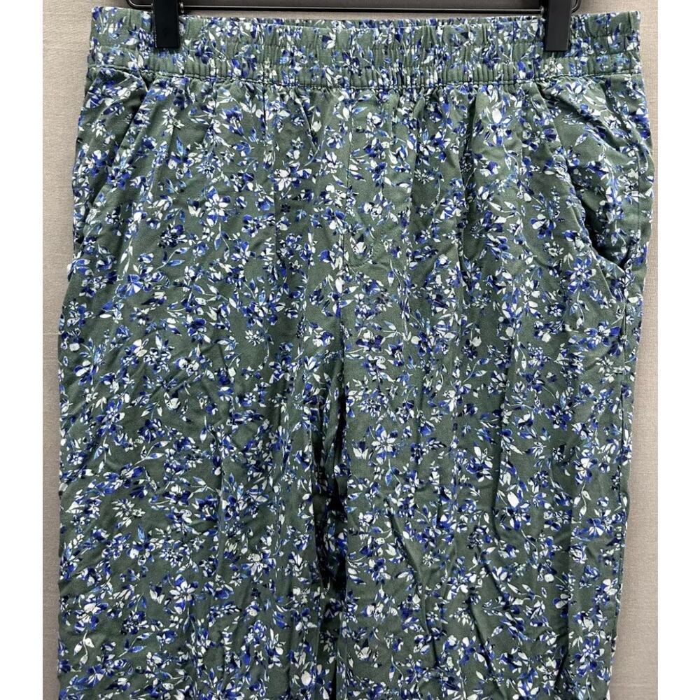 Jessica Simpson Womens Green Pants Floral Elastic Waist - Picture 4 of 4